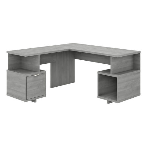 60W L Shaped Desk with Drawer and Storage Cubby