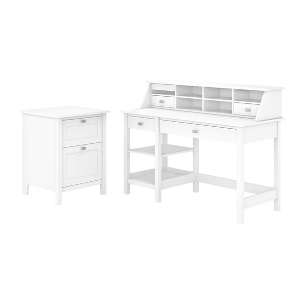 Computer Desk with Open Storage, Organizer and File Cabinet