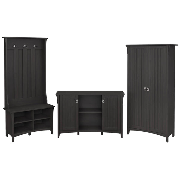 Entryway Storage Set with Hall Tree, Shoe Bench and Accent Cabinets