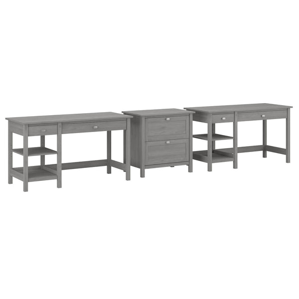 2 Person Desk Set with Lateral File Cabinet