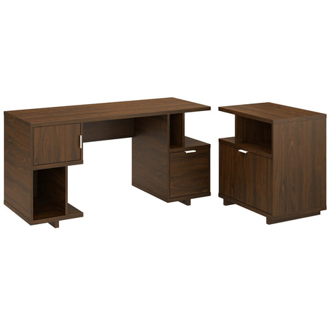 60W Computer Desk with Lateral File Cabinet