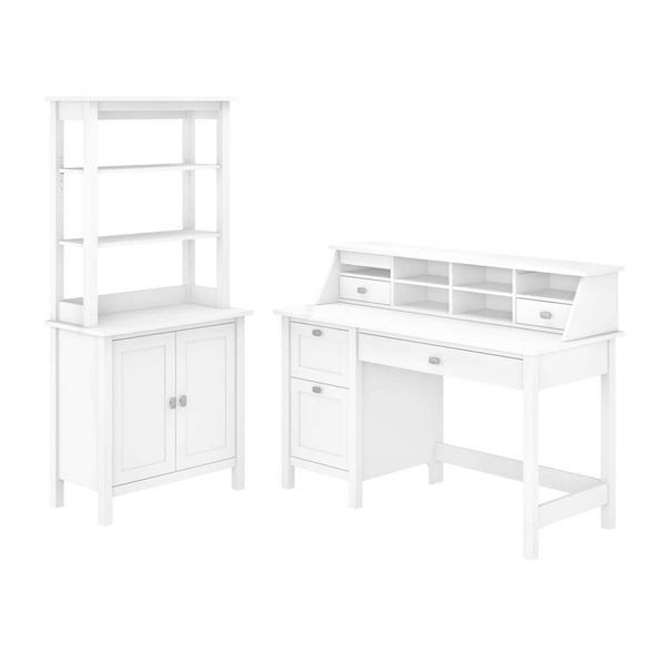 54W Computer Desk with Drawers, Organizer, Accent Cabinet and Hutch