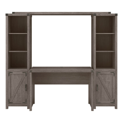 48W Farmhouse Writing Desk with Bookshelves