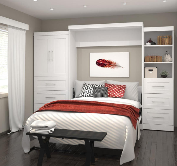 Queen Murphy Bed with Open and Concealed Storage (126W)