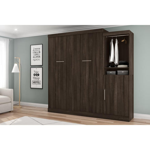 Queen Murphy Bed with Closet Organizer with Doors (90W)