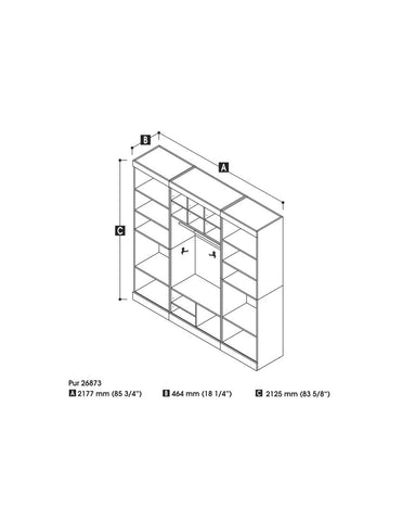 86W Mudroom Storage Unit with Bench