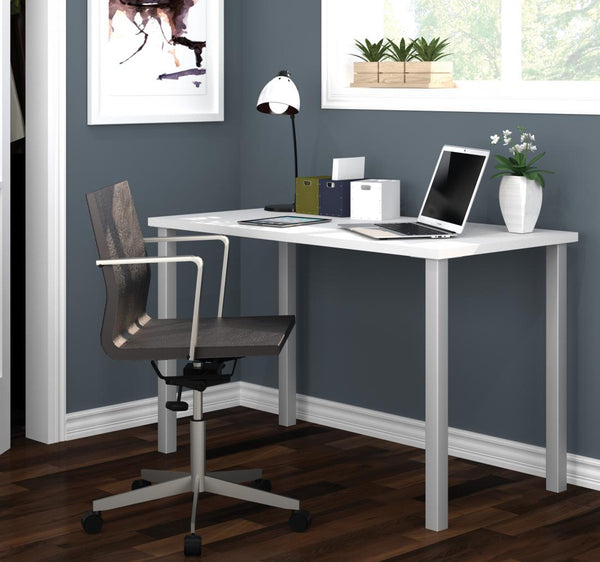 48W Table Desk with Square Metal Legs