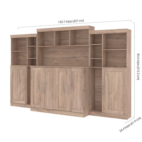 Full Cabinet Bed with Mattress and Upper Storage (133W)