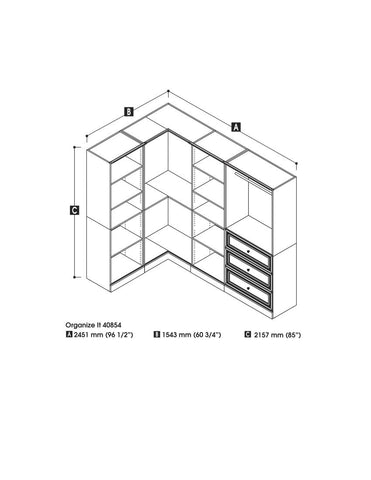 97W Walk-In Closet Organizer