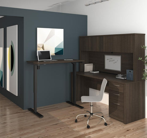 2-Piece set including a standing desk and a desk with hutch