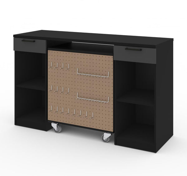 2-Piece Set:  2-Drawer Workbench and Mobile Storage Cabinet