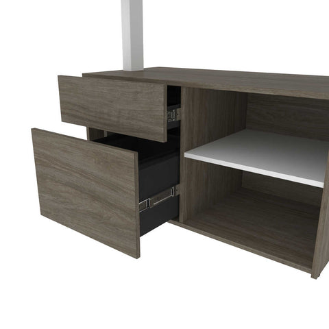 72W L-Shaped Standing Desk with Credenza