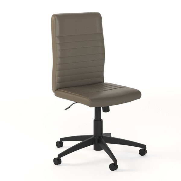 Mid Back Ribbed Leather Office Chair