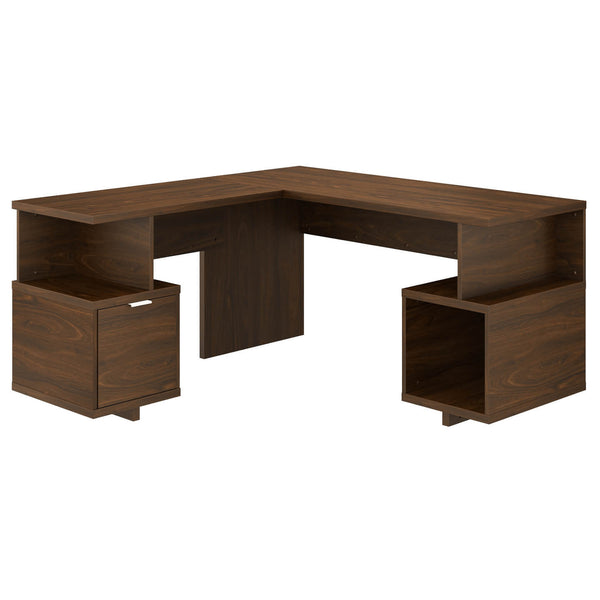 60W L Shaped Desk with Drawer and Storage Cubby