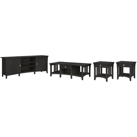 TV Stand with Coffee Table and Set of 2 End Tables