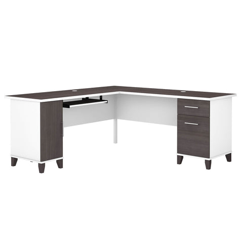 72W L Shaped Desk with Storage