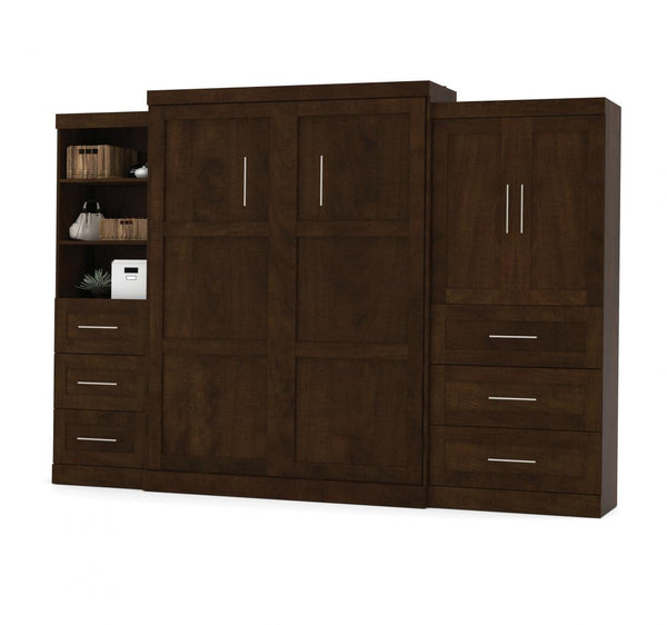 Queen Murphy Bed with Open and Concealed Storage (126W)