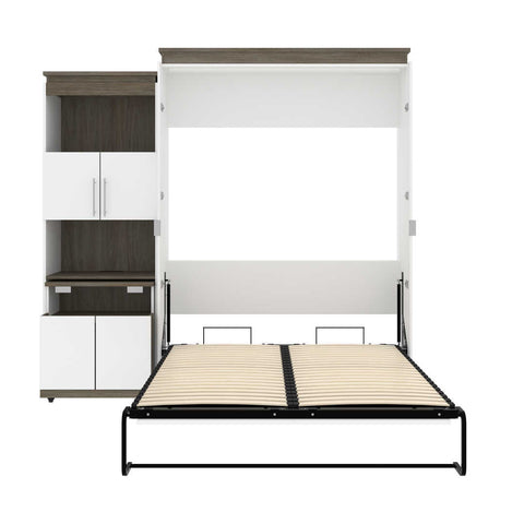 Queen Murphy Bed with Storage Cabinet and Fold-Out Desk (97W)