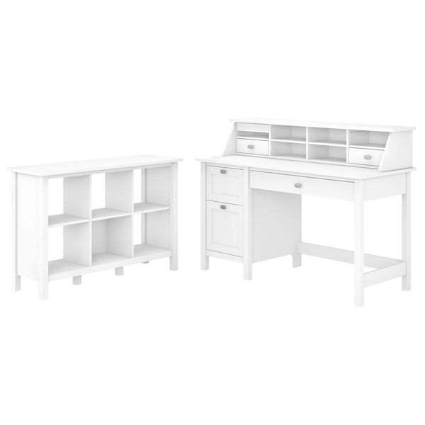 Computer Desk with Pedestal, Bookcase and Organizer