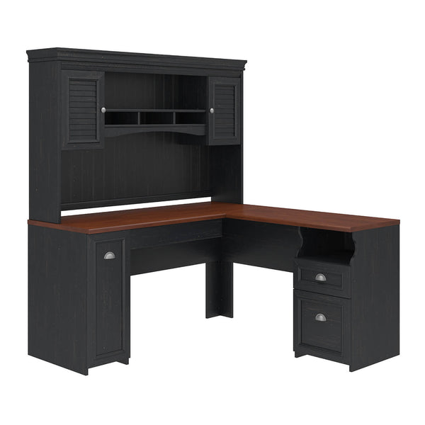 60W L Shaped Desk with Hutch