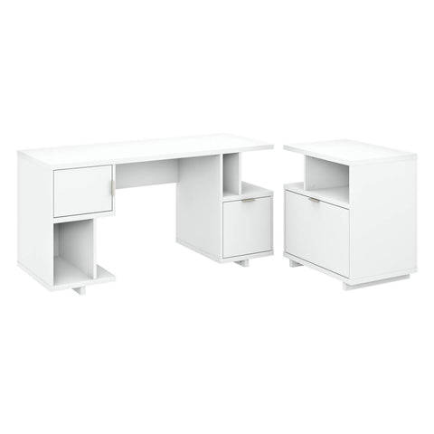 60W Computer Desk with Lateral File Cabinet