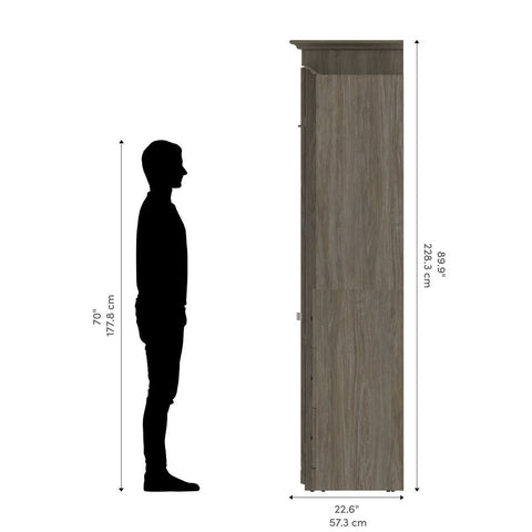 Queen Murphy Bed with Shelves and Drawers (92W)