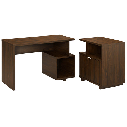 48W Writing Desk with Lateral File Cabinet