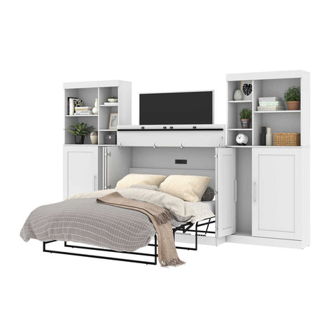 Full Cabinet Bed with Mattress, two 36″ Storage Units, and 2 Hutches