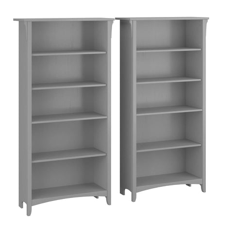 Tall 5 Shelf Bookcase - Set of 2