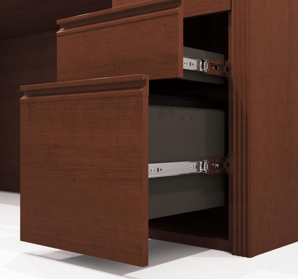 Executive desk with dual half pedestals