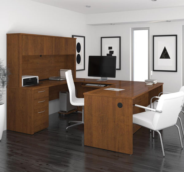 72W U-Shaped Executive Desk with Pedestal and Hutch