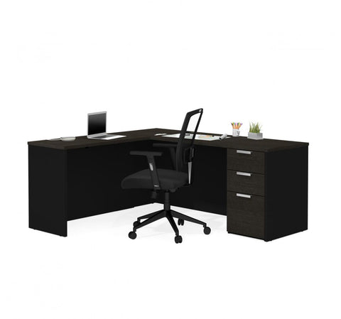 72W L-Shaped Desk with Pedestal