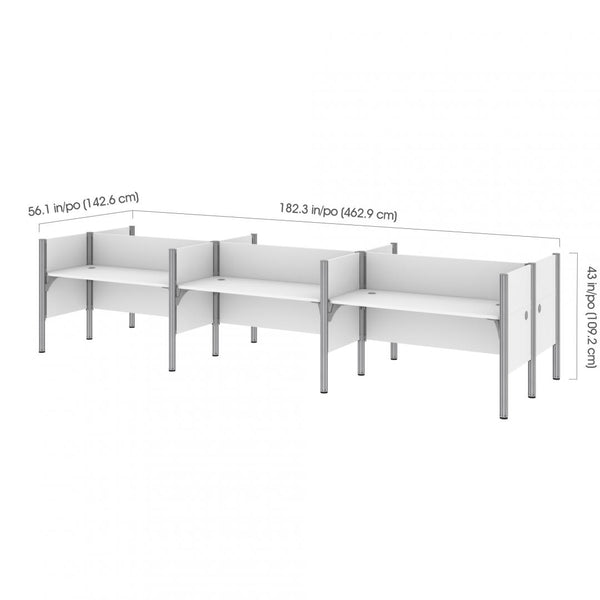 6-Person Office Cubicles with Low Privacy Panels