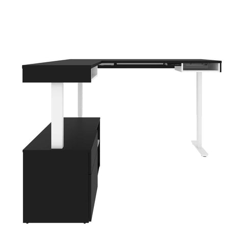 72W L-Shaped Standing Desk with Credenza