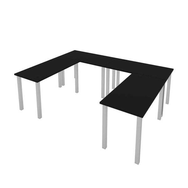 Four 48W x 24D Table Desks with Square Metal Legs