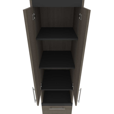 Full Murphy Bed with Storage Cabinet and Shelves (100W)