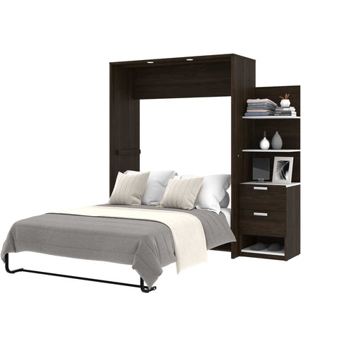 Full Murphy Bed with Nightstand and Floating Shelves (79W)