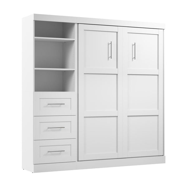 Full Murphy Bed and Shelving Unit with Drawers (84W)