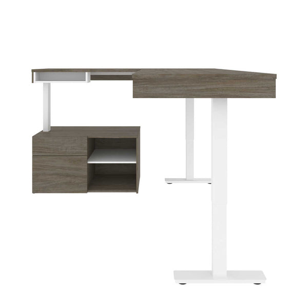 72W L-Shaped Standing Desk with Credenza