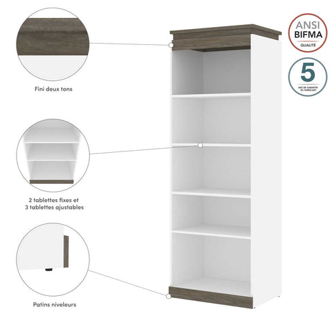 30W Tall Storage Shelf for Bedroom