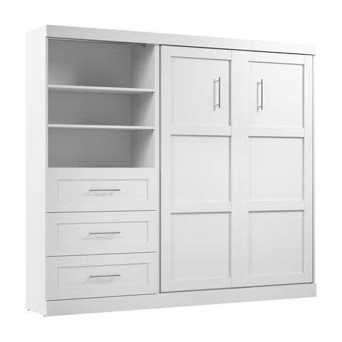 Full Murphy Bed and Shelving Unit with Drawers (95W)