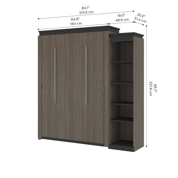 Queen Murphy Bed with Shelves (87W)