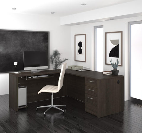 L-Shaped Desk with Pedestal