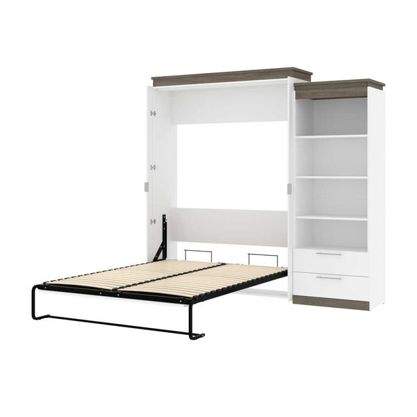 Queen Murphy Bed with Shelves and Drawers (97W)