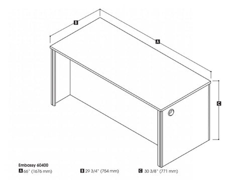 66W Desk Shell