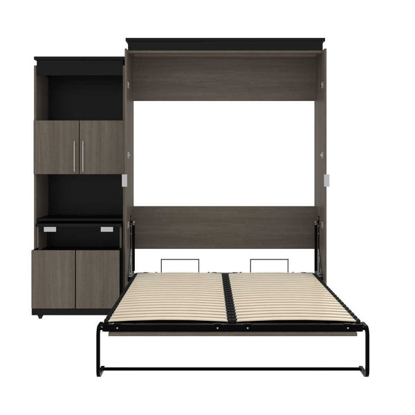 Queen Murphy Bed with Storage Cabinet and Fold-Out Desk (97W)