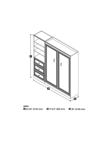 Full Murphy Bed and Closet Organizer with Drawers (84W)