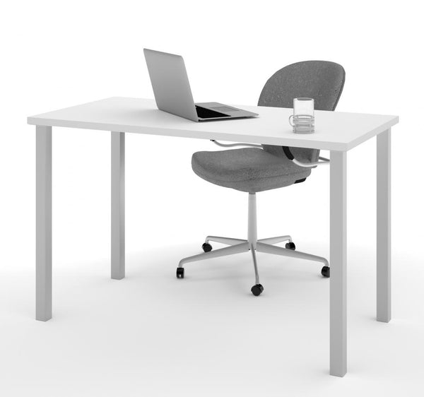 48W Table Desk with Square Metal Legs