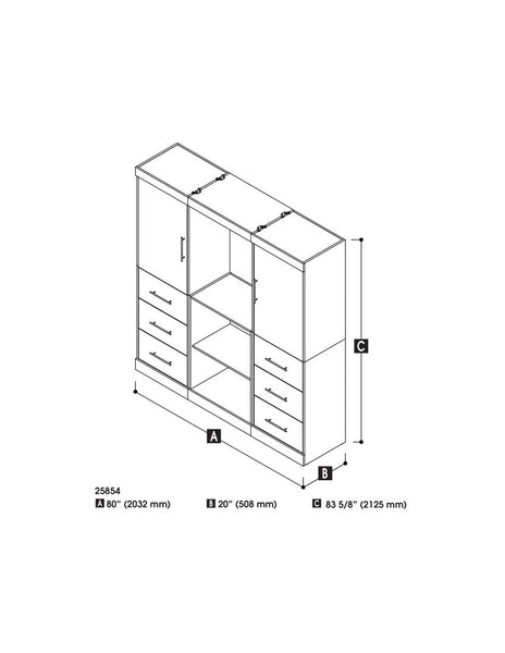 80” Closet Organizer with Drawers and Doors