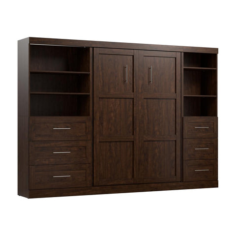 Full Murphy Bed and 2 Shelving Units with Drawers (120W)